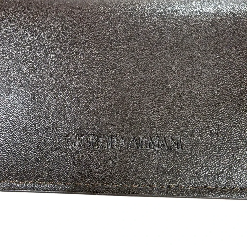 Giorgio Armani Matte Leather Glass Sunglass Case Storage Brown Frame of‎ Life